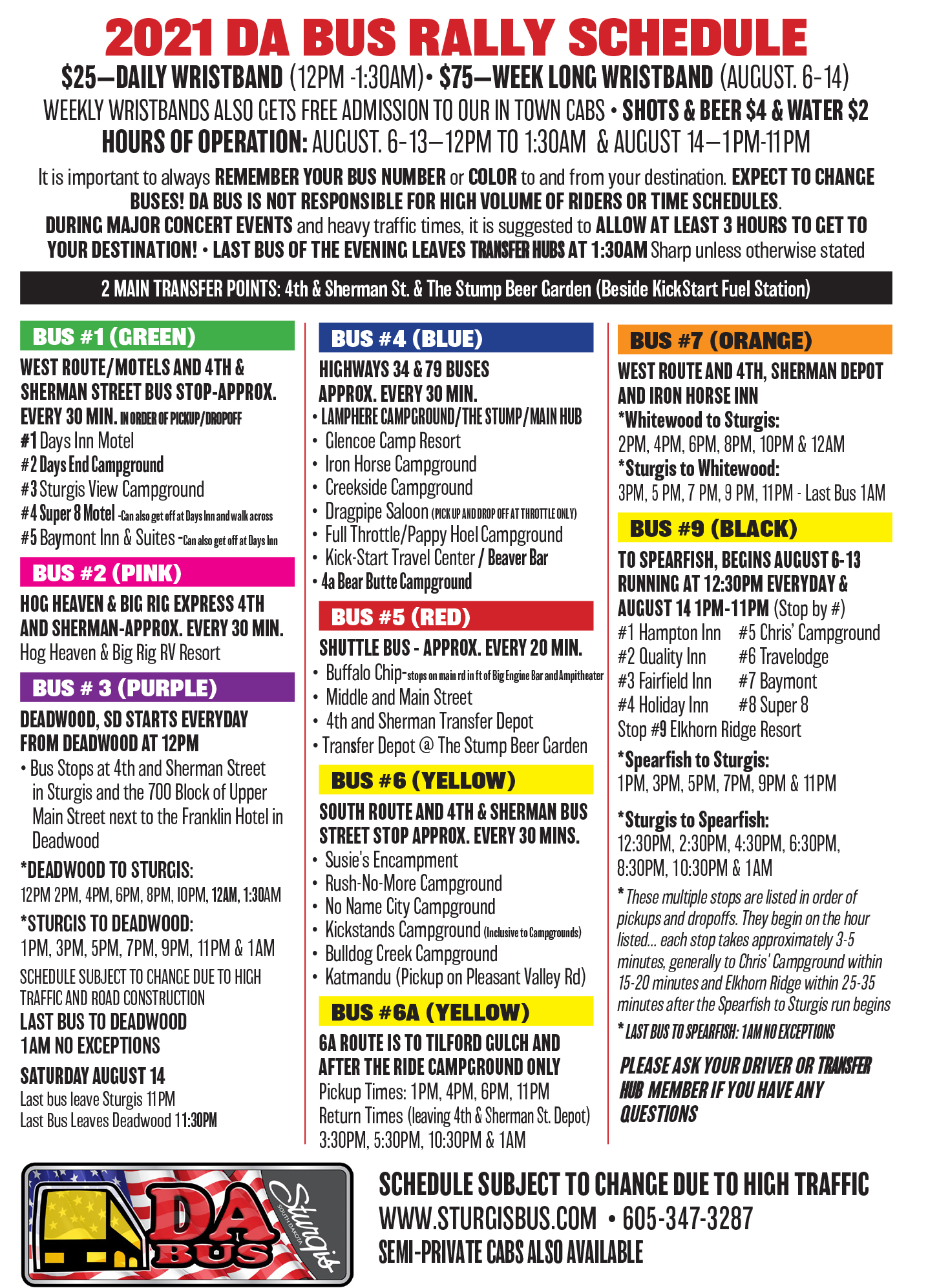 2021 Rally Routes Da Bus / Sturgis Transit