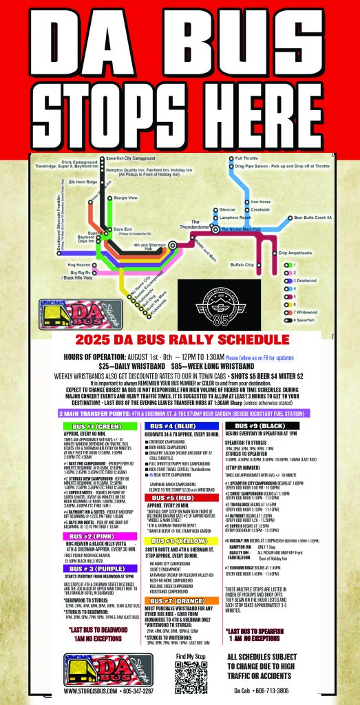 Bus Rally Calendar 2025 Rally Routes – Da Bus / Sturgis Transit